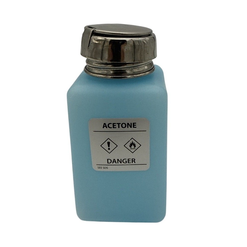 Bottle Dispenser Solvent Static-Dissipative Pump 8fl.oz R&R Lotion Acetone Label