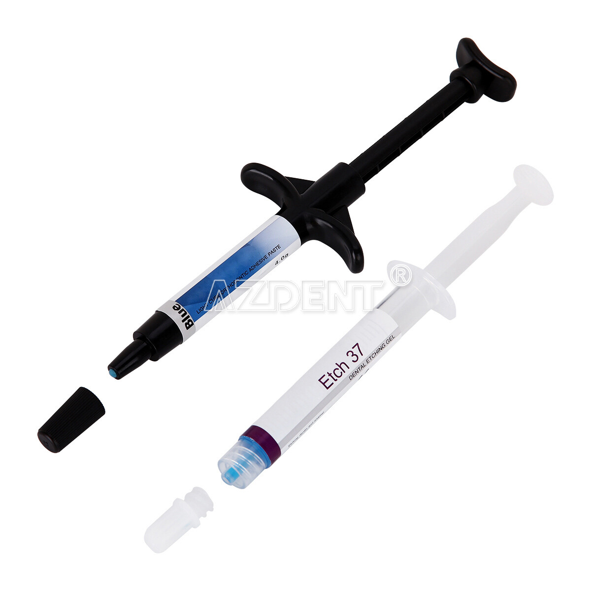Dental Light Cure Orthodontic Brackets Adhesive Paste Acid Etching Gel Blue Kit