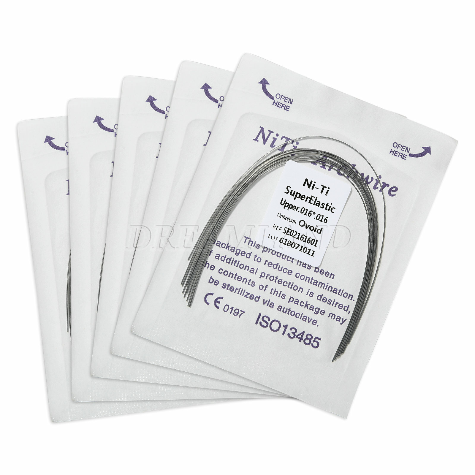 10 Packs Dental Super Elastic Niti Rectangular Arch Wire Ovoid Form 16*16 Upper