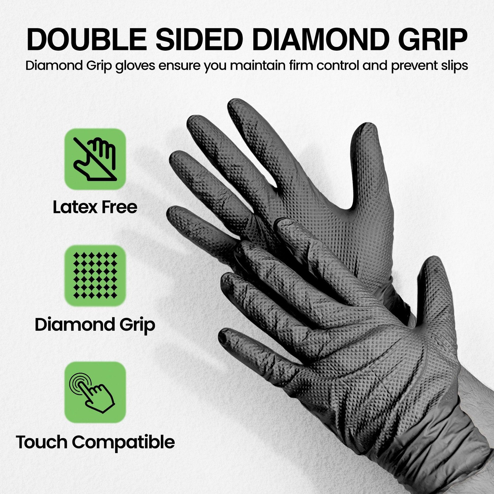 10 Mil Nitrile Non-Sterile Mechanics Gloves | Heavy Duty Disposable | Diamond Te