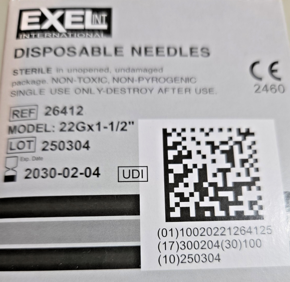 1.5 inch 22G Disposable Lab Dispensing Needles Pack of 100 Individual Sterile