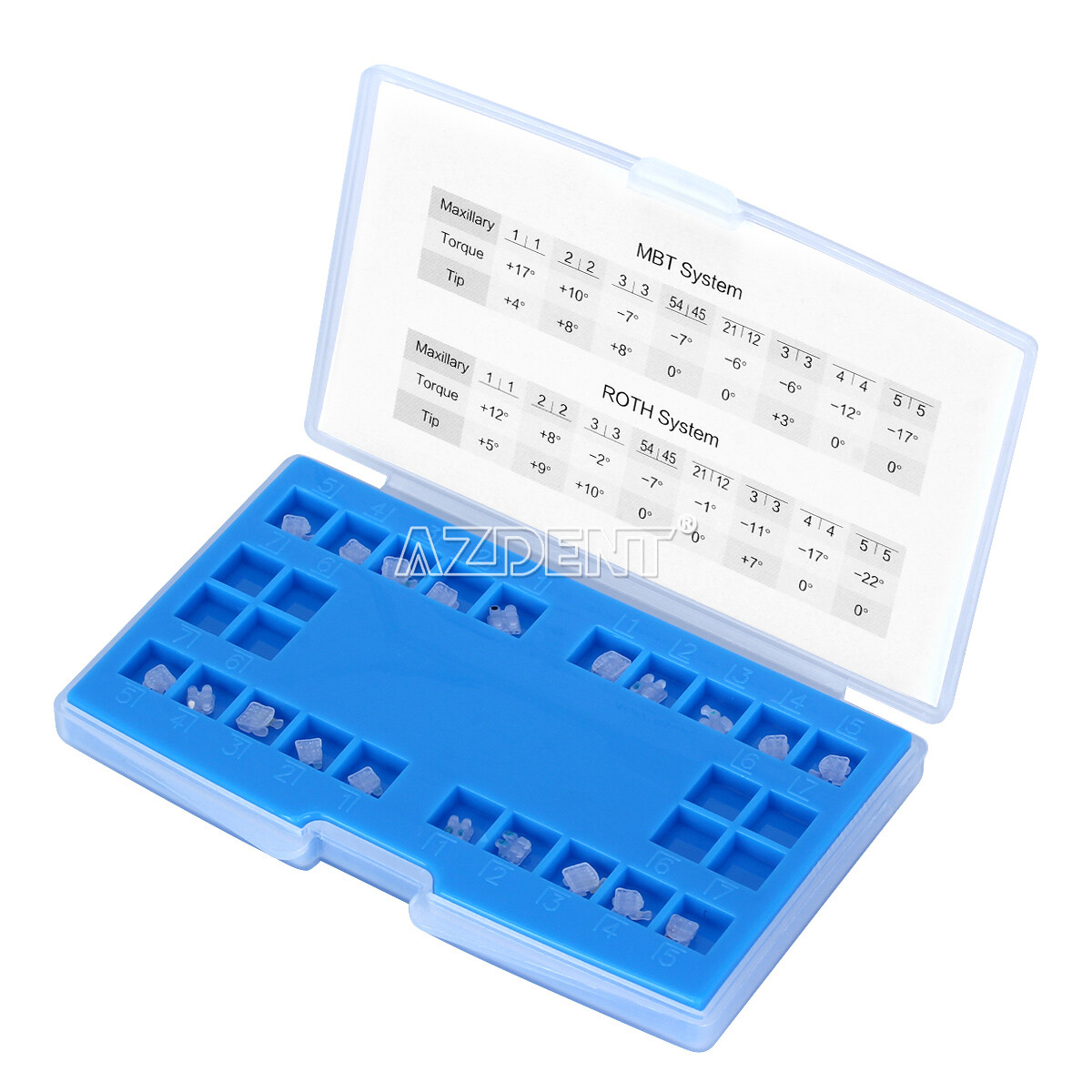 AZDENT Dental Orthodontic Ceramic Bracket Braces Roth MBT .022 Hooks 345