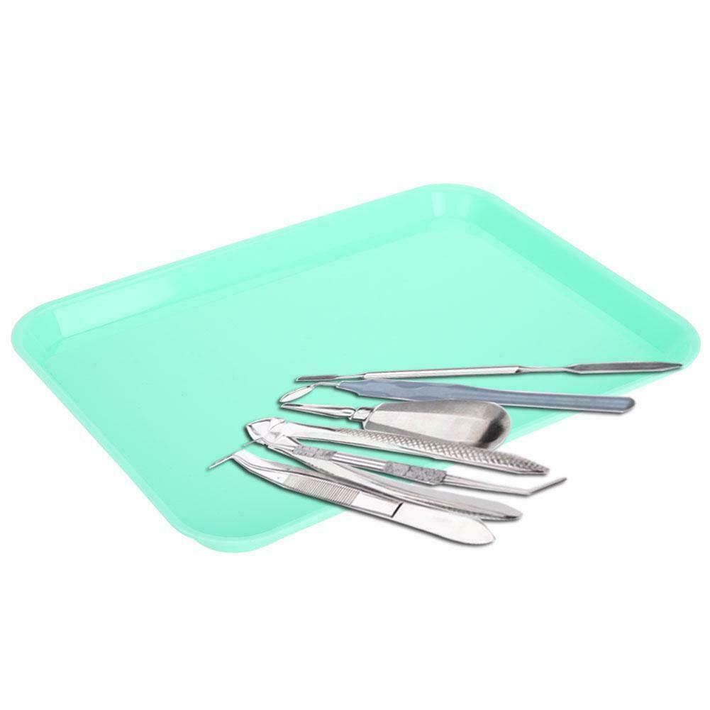 Dental Standard Autoclave Tool Plastic Mini Flat Tray Size Choice Sea Blue 135°C