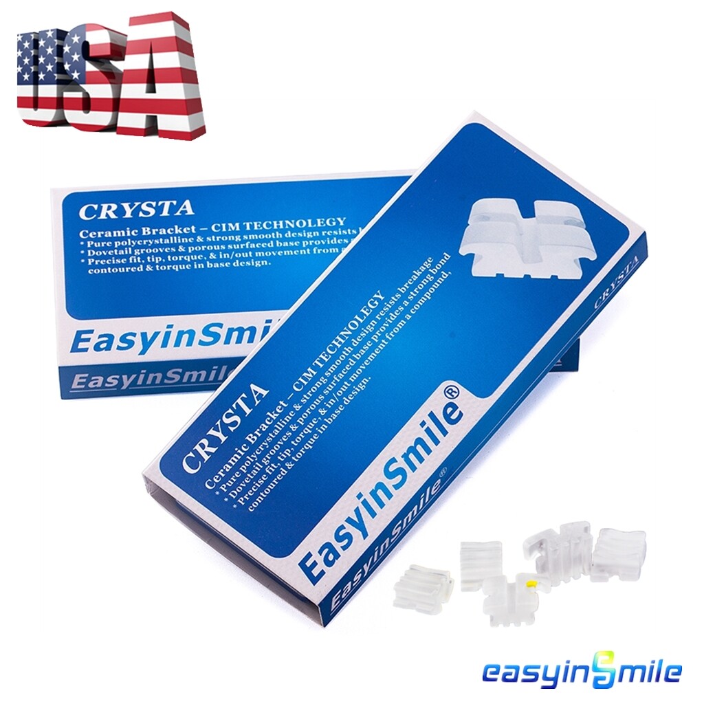 10packs Dental Orthodontic Ceramic Bracket Clear Braces Roth 345 with Hook 022