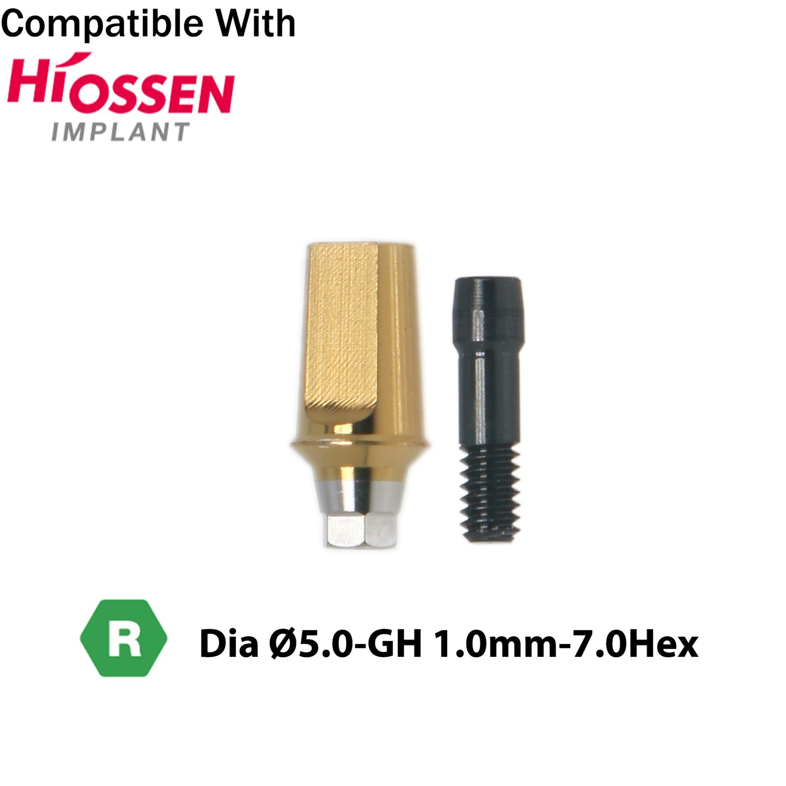 Titanium Straight Transfer Abutment Compatible with Osstem Hiossen Mini/Regular