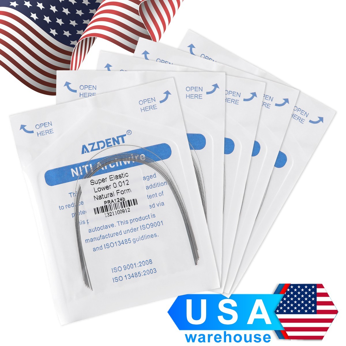 Azdent Dental Ortodoncia Alambres Redondo De Acero Forma Inoxidable Arco Natural