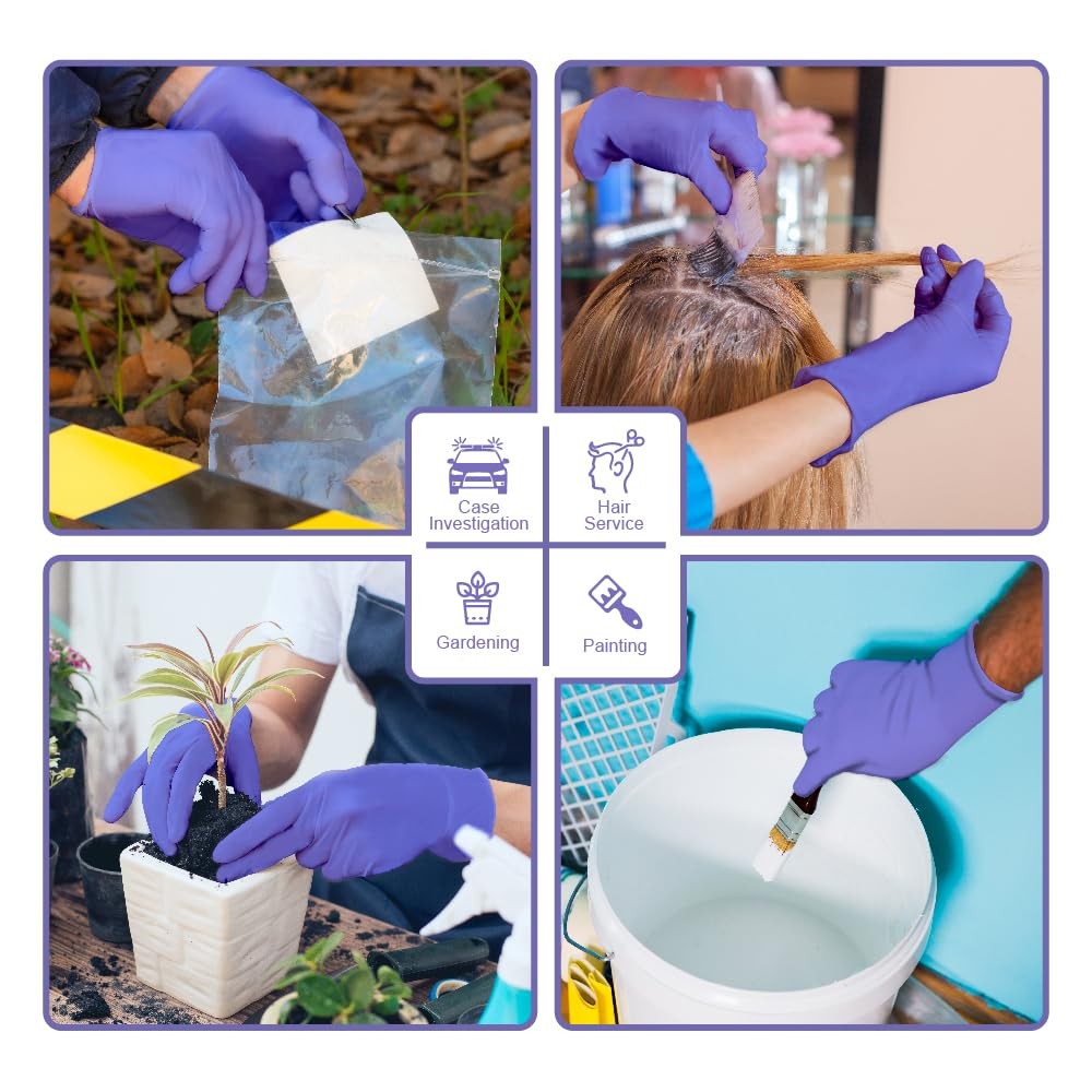 Nitrile Lightning Blue Industrial Disposable Gloves, Extra Large, 2.2 Mil, Ca…