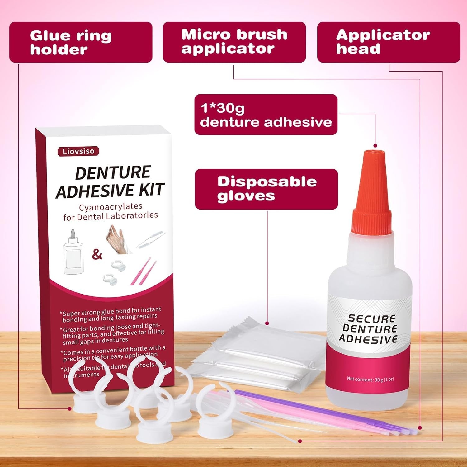 Dental Lab Instant Bonding Dental Glue 1oz, Repair Cracks & Secure Loose Teet…