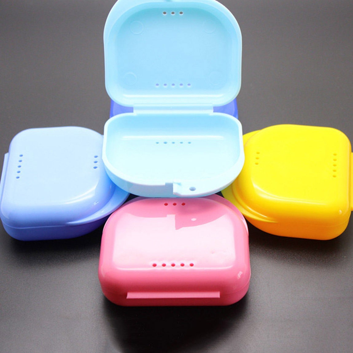 Dental Retainer Boxes Denture Case Mouthguard Containers Box Mouthguard Holder