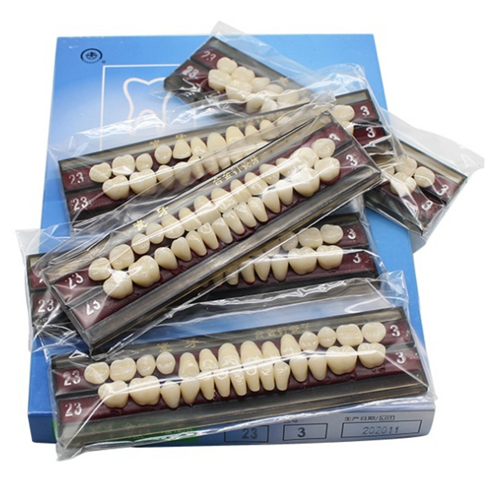 5 Set/Box Dental Alloy Pin Porcelain Teeth Material Color Guide Upper Teeth