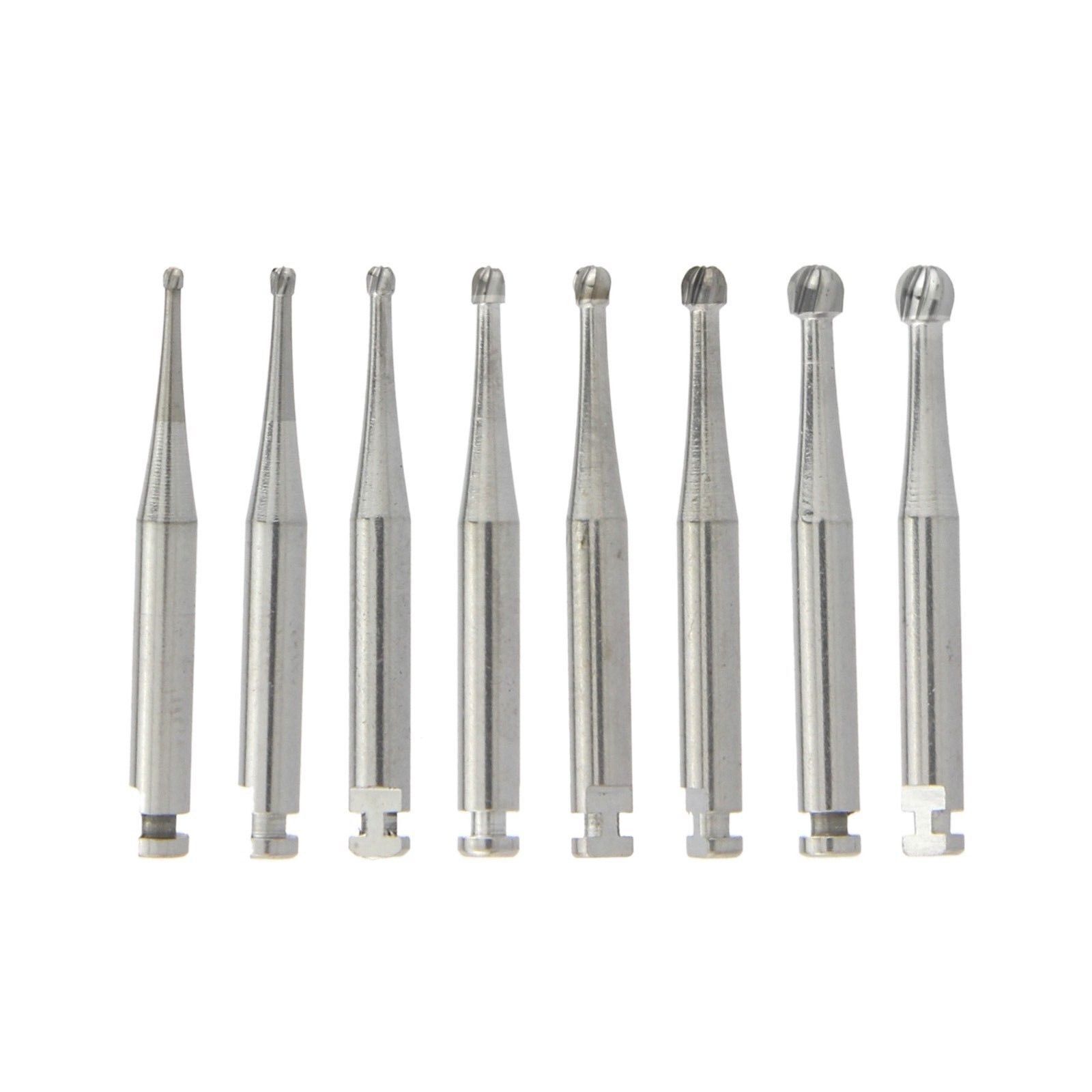 5Pcs Dental Carbide Bur Round f/ Slow Speed Latch Type RA#1-#8 Burs Contra Angle