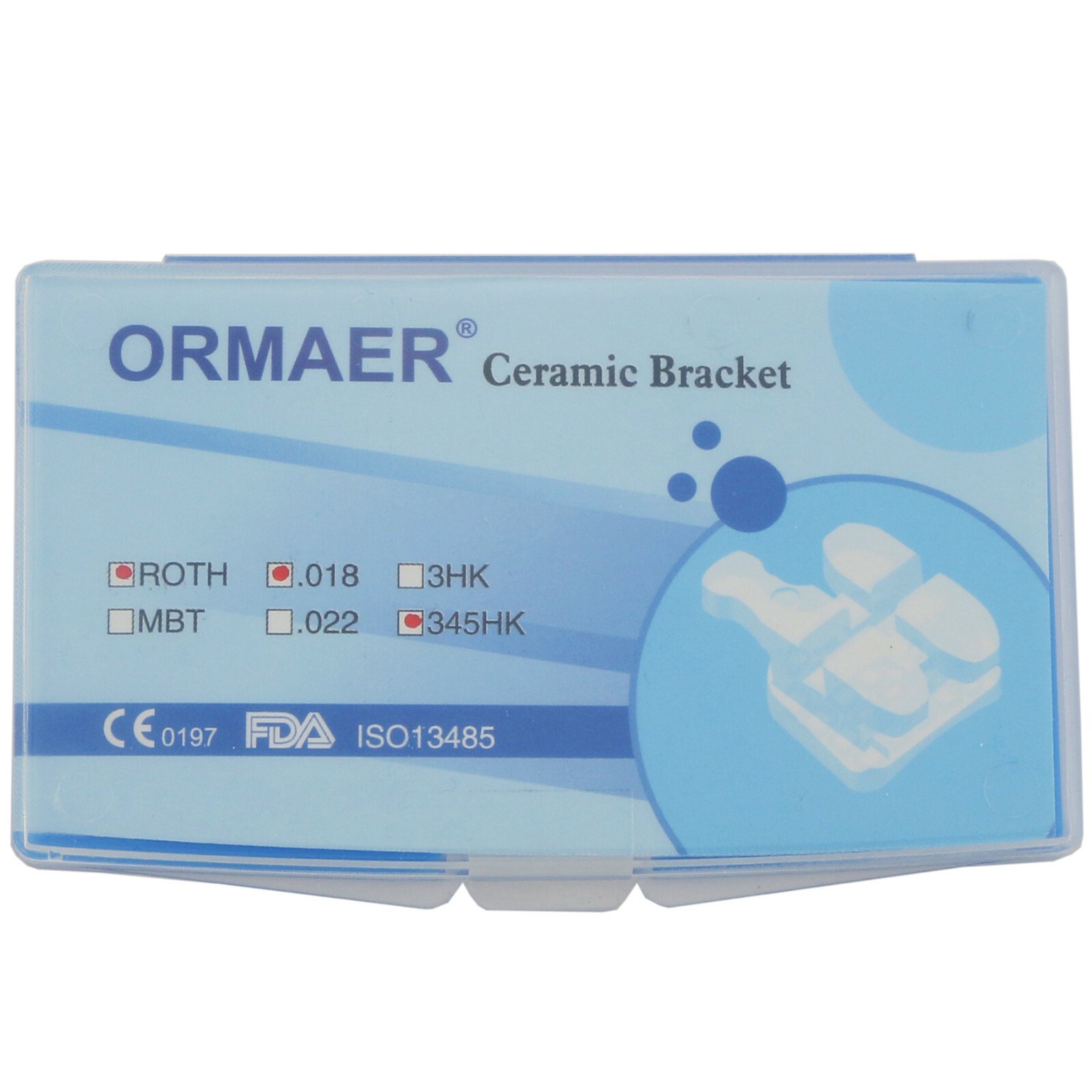 3M Style Dental Orthodontic Ceramic Bracket Braces Roth MBT .022 .018 Hooks 345