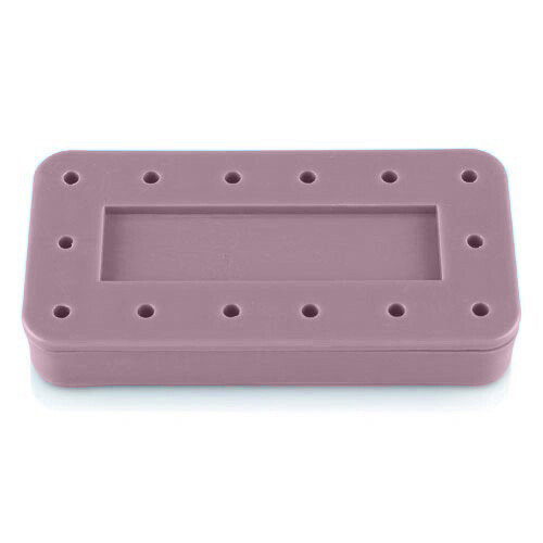 Plasdent 400BR-10 Rectangular Bur Block Magnetic 14 Burs Capacity Mauve
