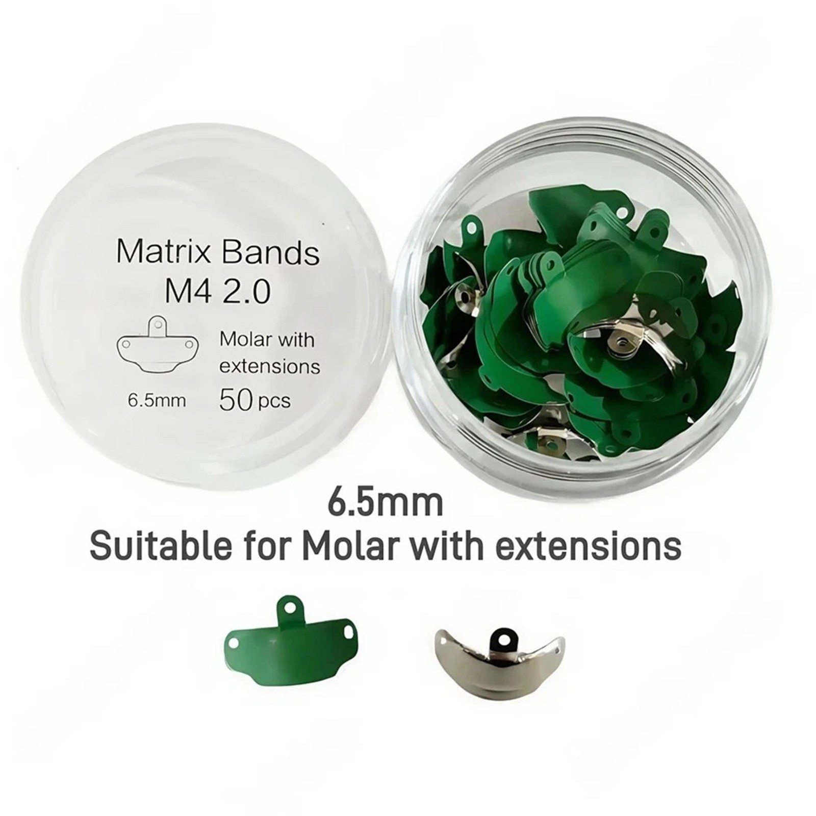 50Pcs Dental Matrix Bands PTFE Coat Non-Stick Sectional Contoured Metal Matrices