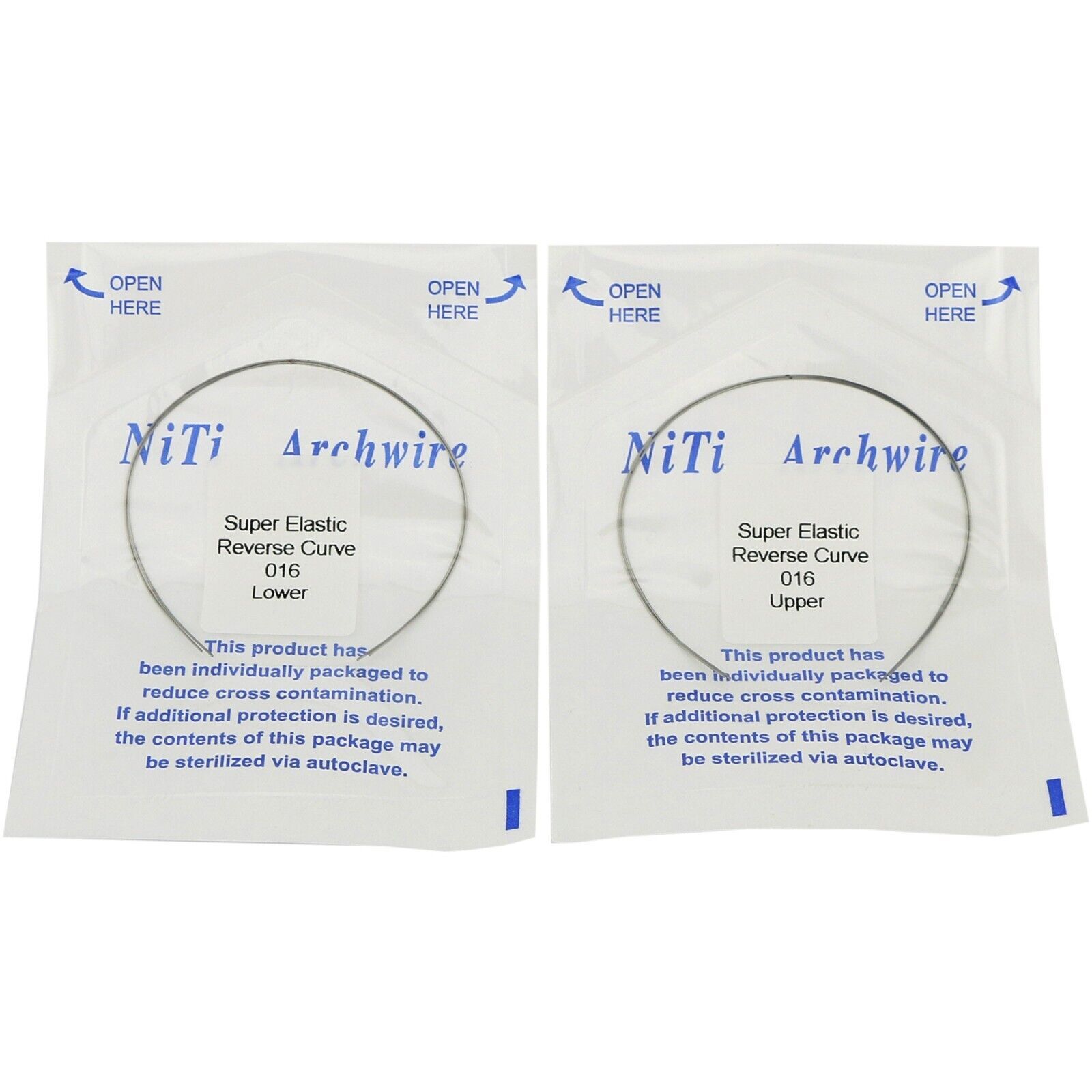 Dental Orthodontic Niti Arch Wire Reverse Curve Round Upper/Lower 012-020