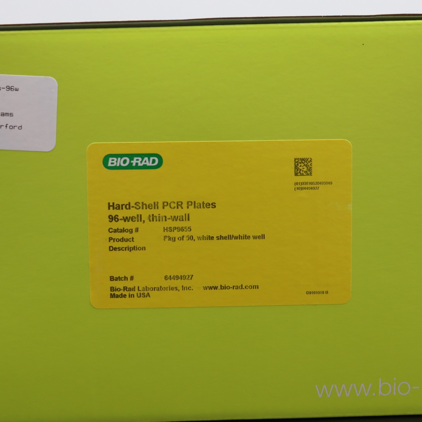 Bio Rad Cat No HSP9655 Hard Shell PCR Plates 96 Well Thin Wall