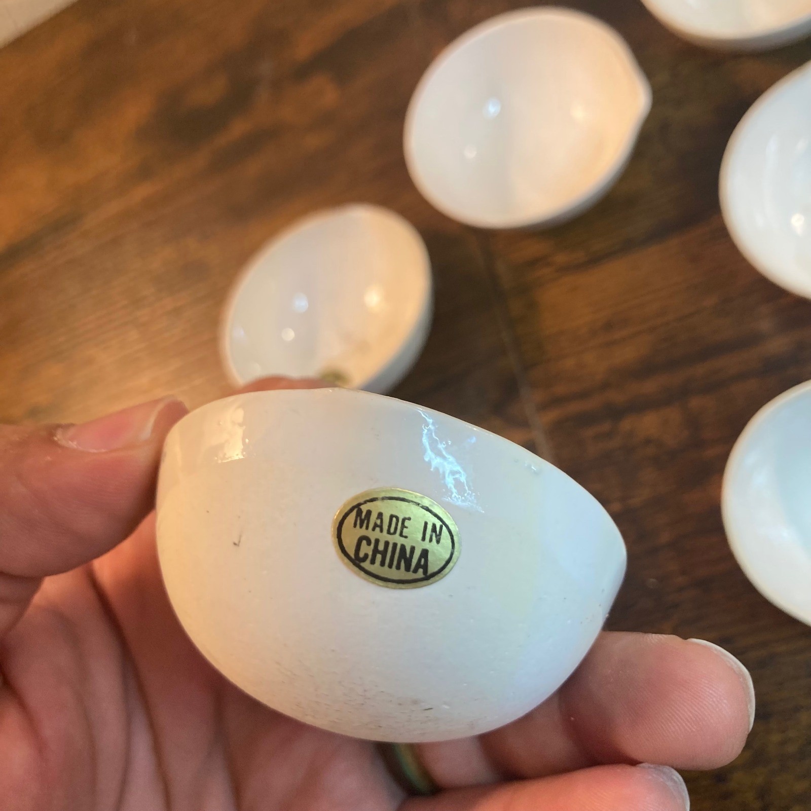 Vintage Porcelain Lab Evaporating Dishes Set of 8 White Ceramic Crucibles