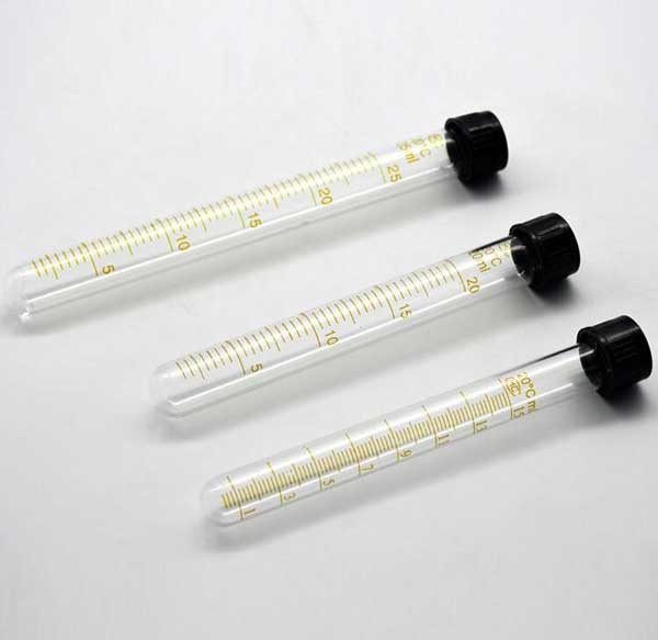 5ml-100ml Round bottomed Borosilicate Glass Tube Chemistry Glassware Scale Cap