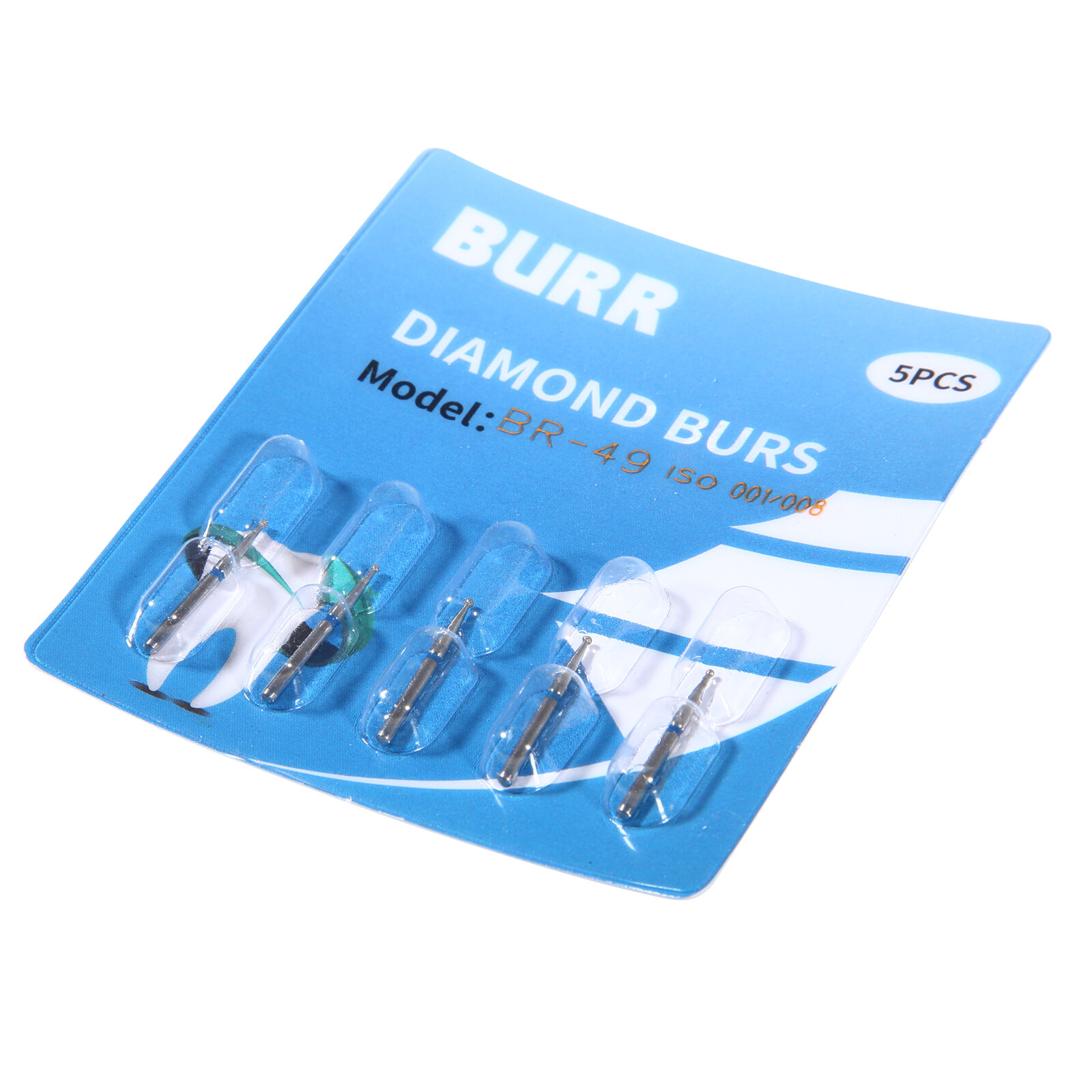 100pcs Dental Diamond Burs Ball Round BR-49 For High Speed Handpiece 5 pcs/pack