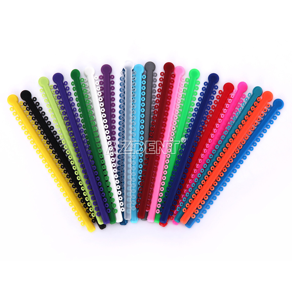 AZDENT Dental Ortho Ligature Ties Elastic Rubber Bands 1000Pcs/Bag 23 Colours