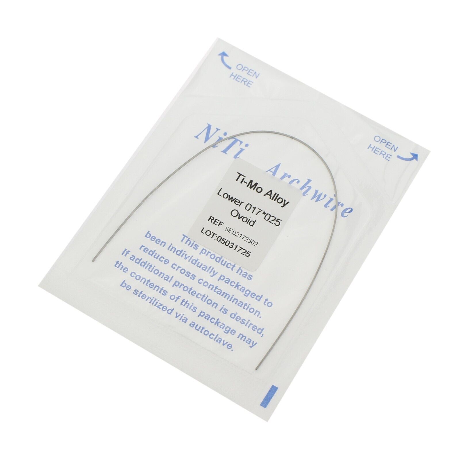 Dental Ortho Titanium Molybdenum Alloy Arch Wires TMA 19*25/17*25 Upper/Lower