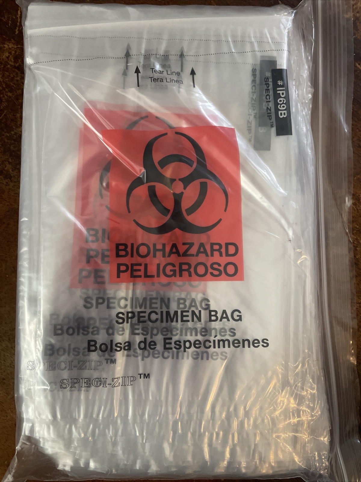 Halloween 100 NEW Specimen Bags 2-Pocket Zip-Closure Biohazard 6″x9″ Transparent