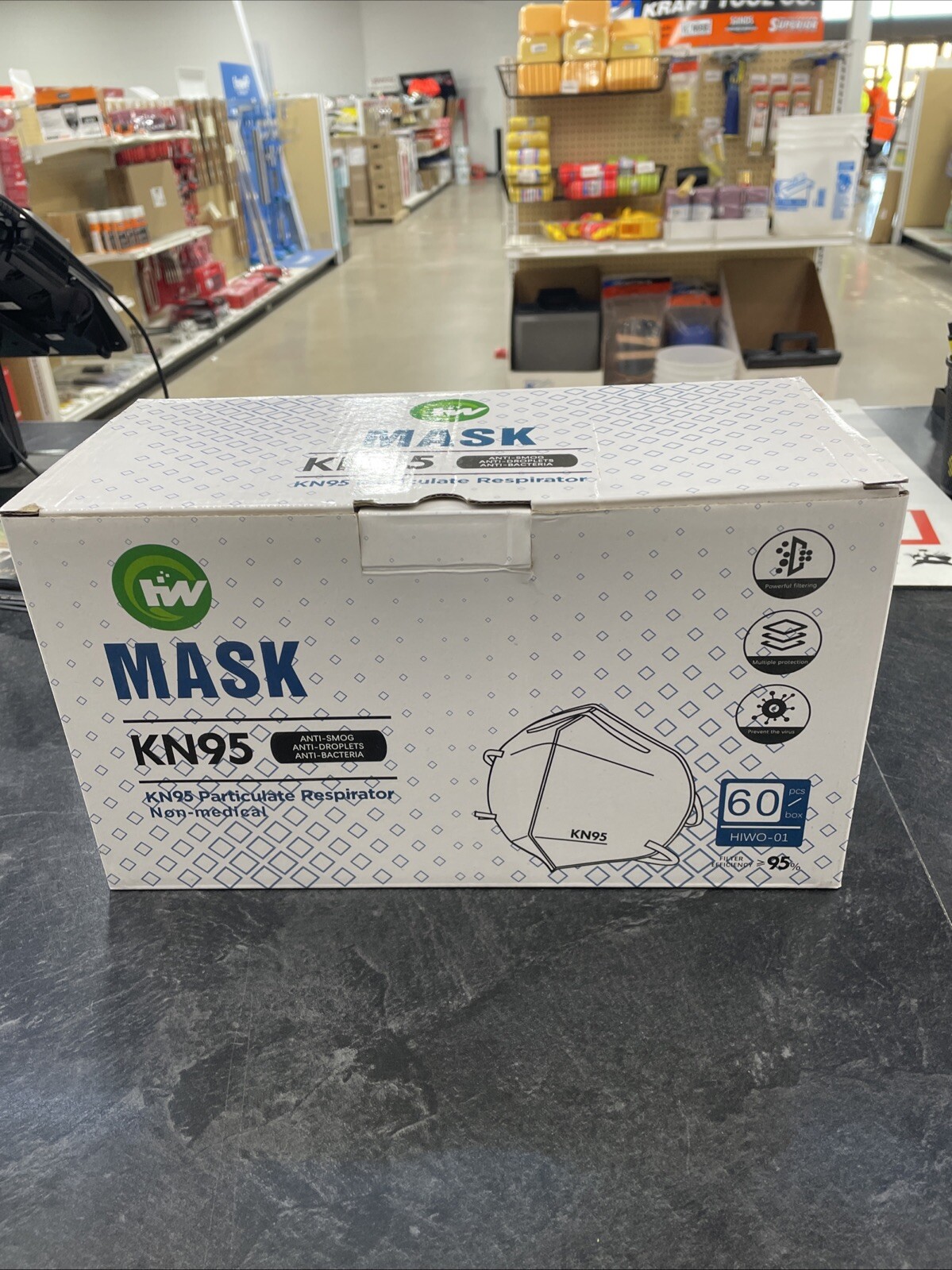 60 PCS KN95 Protective Face Mask Disposable Particulate Respirator Non-Medical