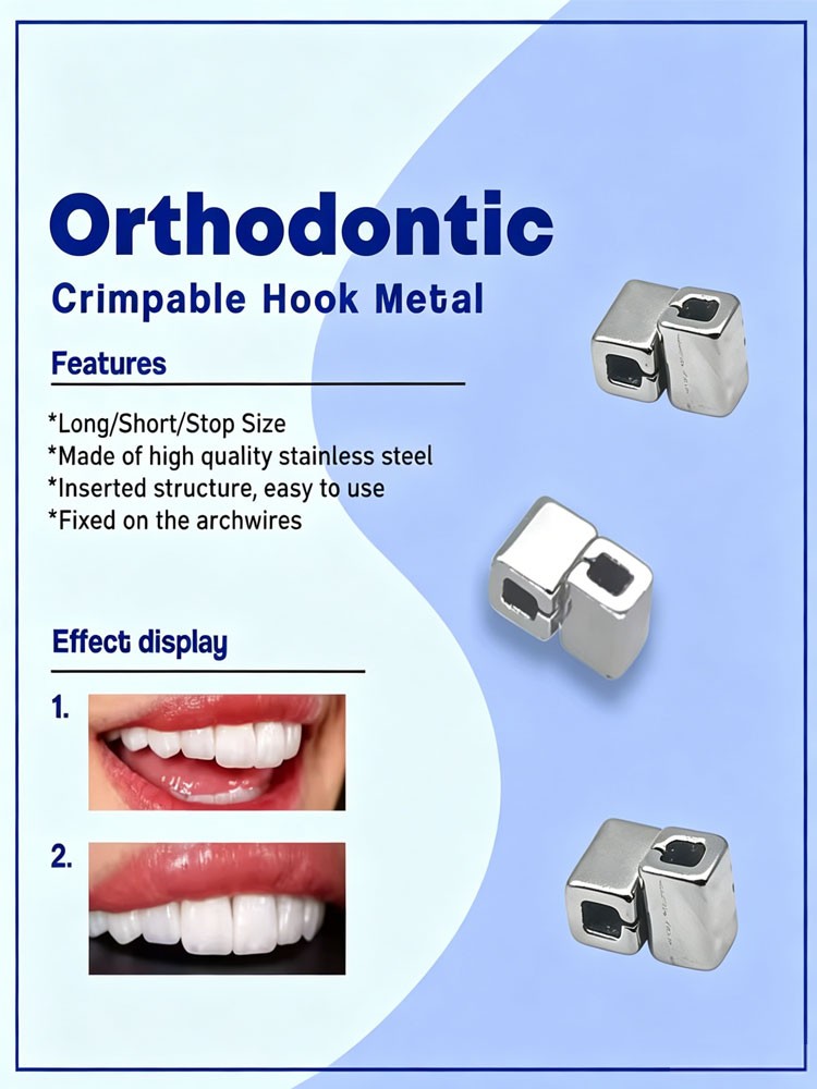 Dental Orthodontic Accessory Crimpable Hook Double Tube/ Cross Type 10pcs/bag