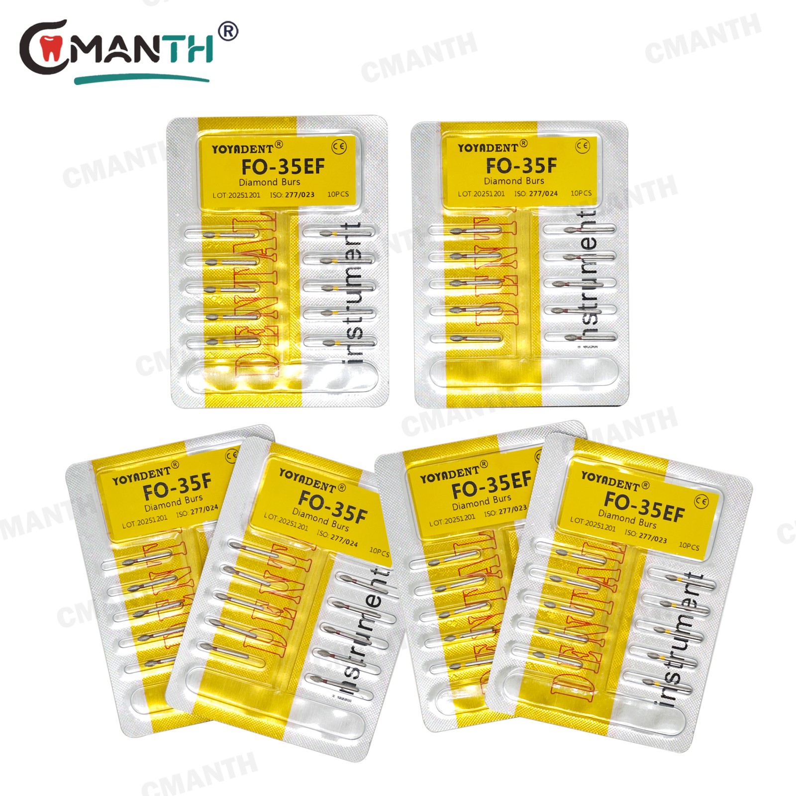 US Dental Diamond Bur Taper Conical Bur Fine Grit FG Polishing High Speed 20PCS