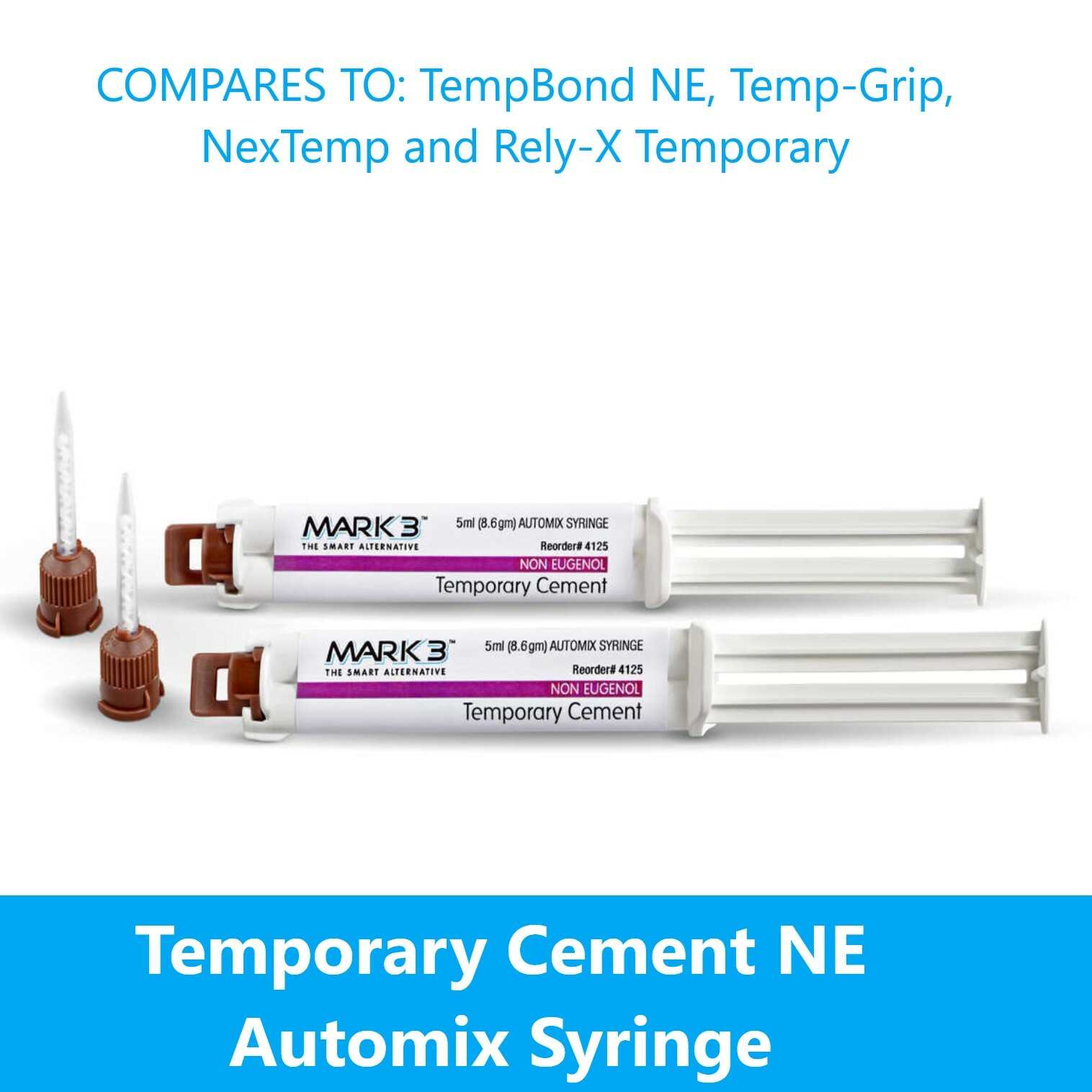 Dental Temporary Cement -Eugenol-free Crown Bridge Material Filling 8.6gm, 1/2Pk