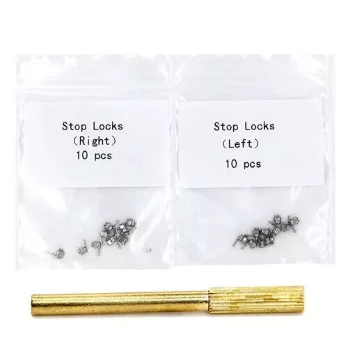 20 Pcs Dental Orthodontic Crimpable Hooks Stops Arch Wire Gurin Lock + Driver