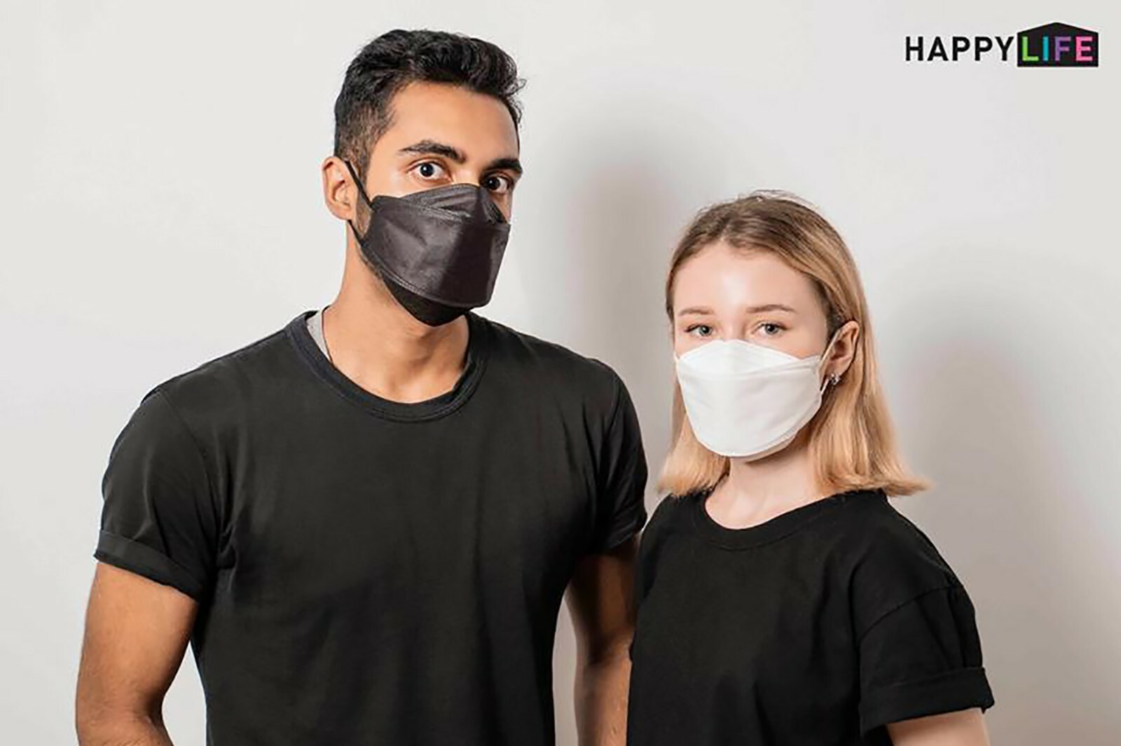 HappyLife KF94 BLACK Korean Face Mask Made in Korea Medical Comfortable GoodDay