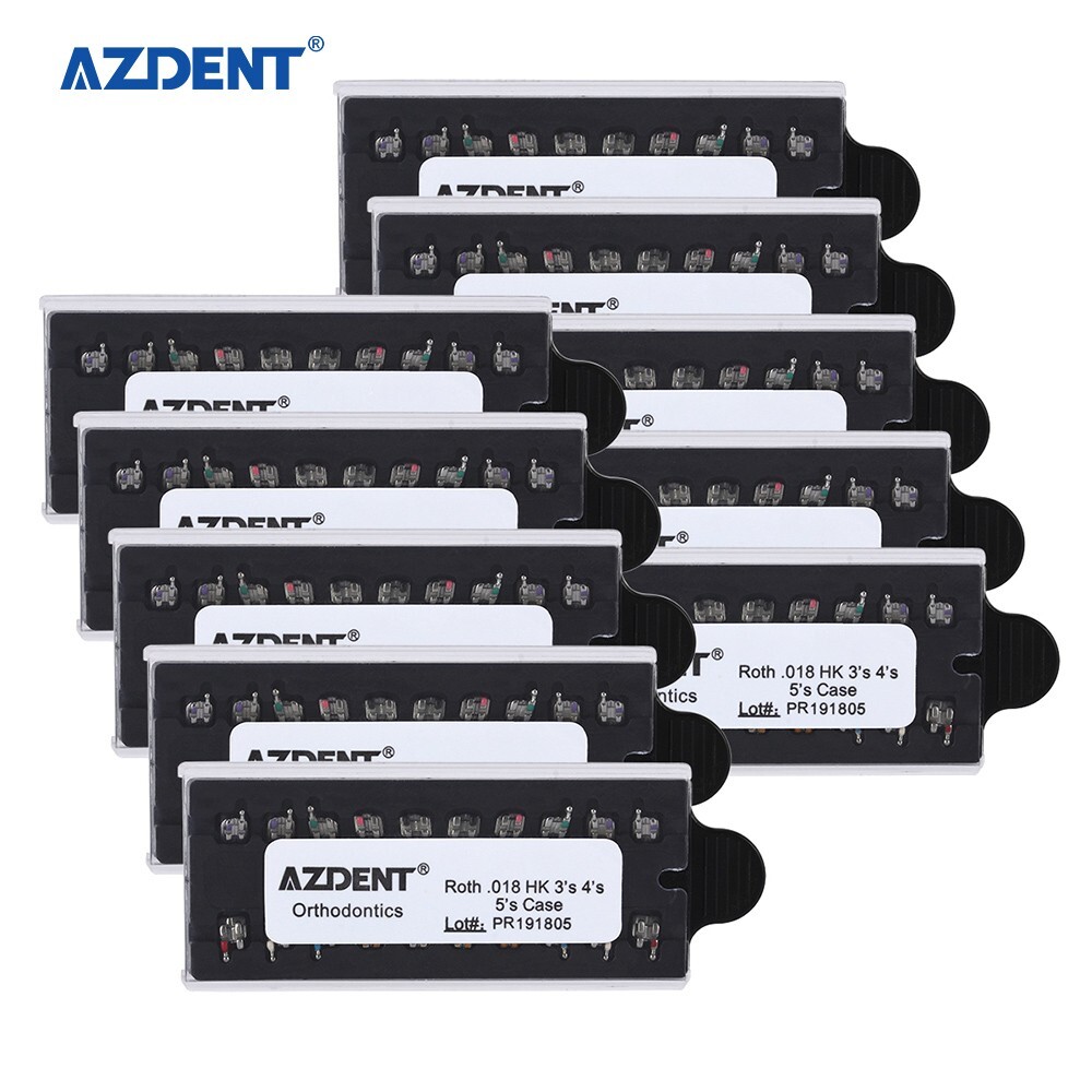 AZDENT Dental Orthodontic MIM Monoblock Bracket Braces Mini Roth 018 Hooks 3-4-5