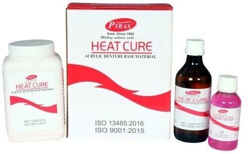 Dental HEAT CURE Acrylic Denture Base Material Set – Powder 400gm + Liquid 200ml