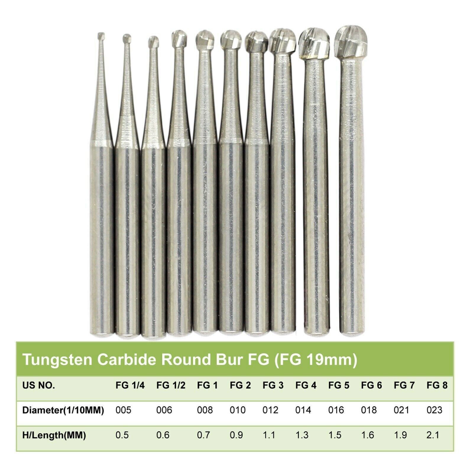 Wave Dental Tungsten Carbide Bur Friction Grip Round Pear FG 4 6 330 High Speed