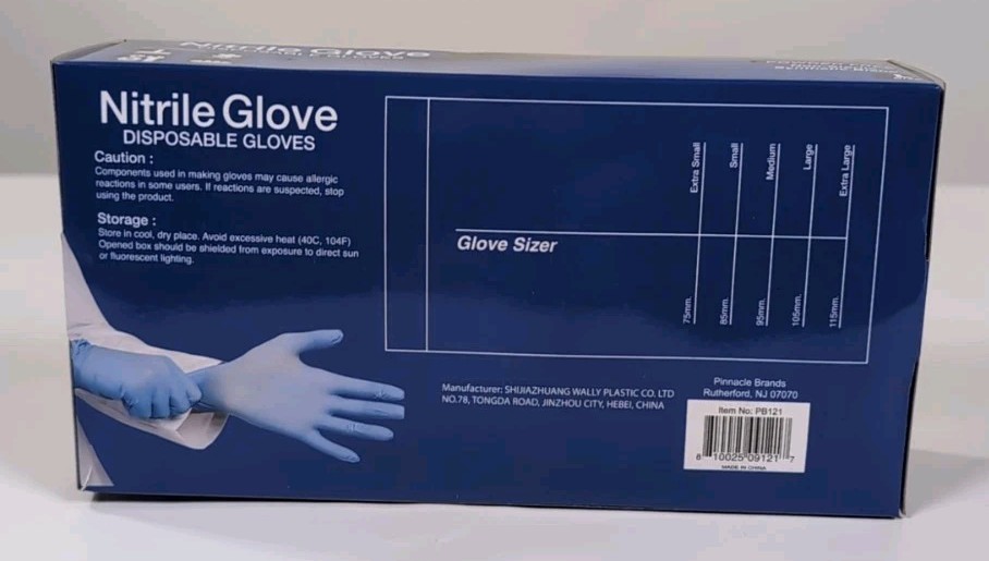 Medical Nitrile Exam Gloves, Blue Iris, Powder-Free Food-Safe Disposable Size Lg