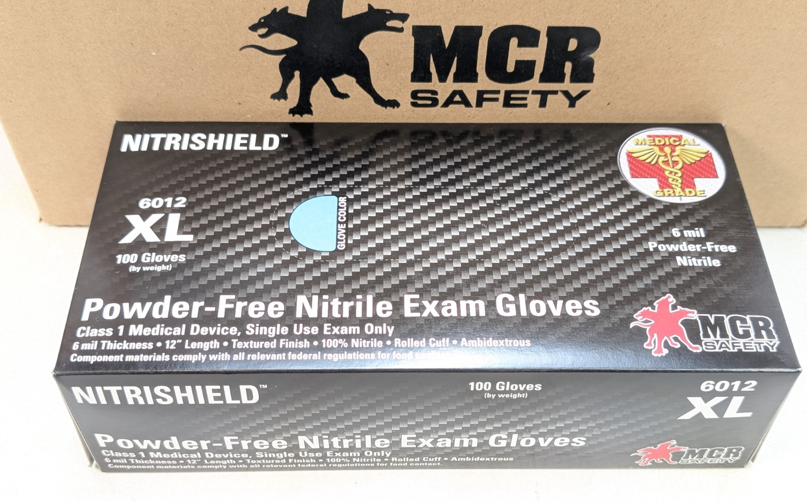 MCR 6012 NitriShield™ Powder Free Nitrile Gloves 6 mil – Premium Medical ASTM