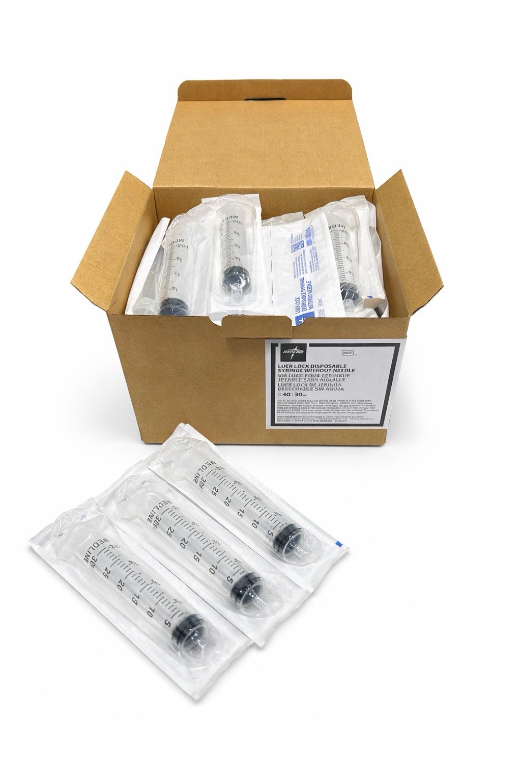 30 mL Luer Lock Disposable Syringes Without Needle 40cf REF SYR130010 Exp12/2025