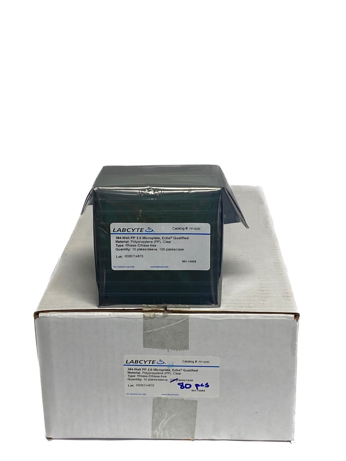 (80) LABCYTE 384-Well Clear PP 2 Microplates Echo Qualified Non-Sterile PP-0200