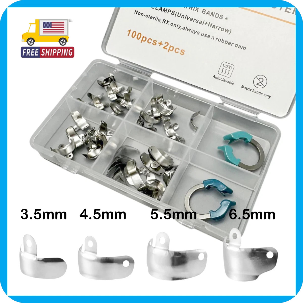 Matrix 1.398/1.888 Dental Matrix Band With Sectional Contoured Matrix Clamp Kit