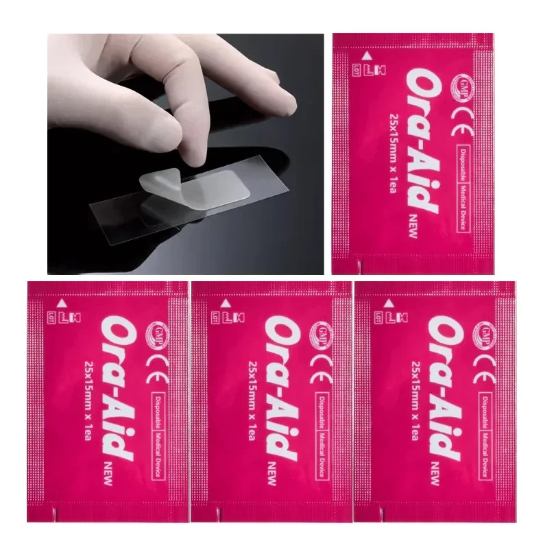 Ora-Aid 4 single-use packs | Self-Adhesive Intraoral Wound Dressing