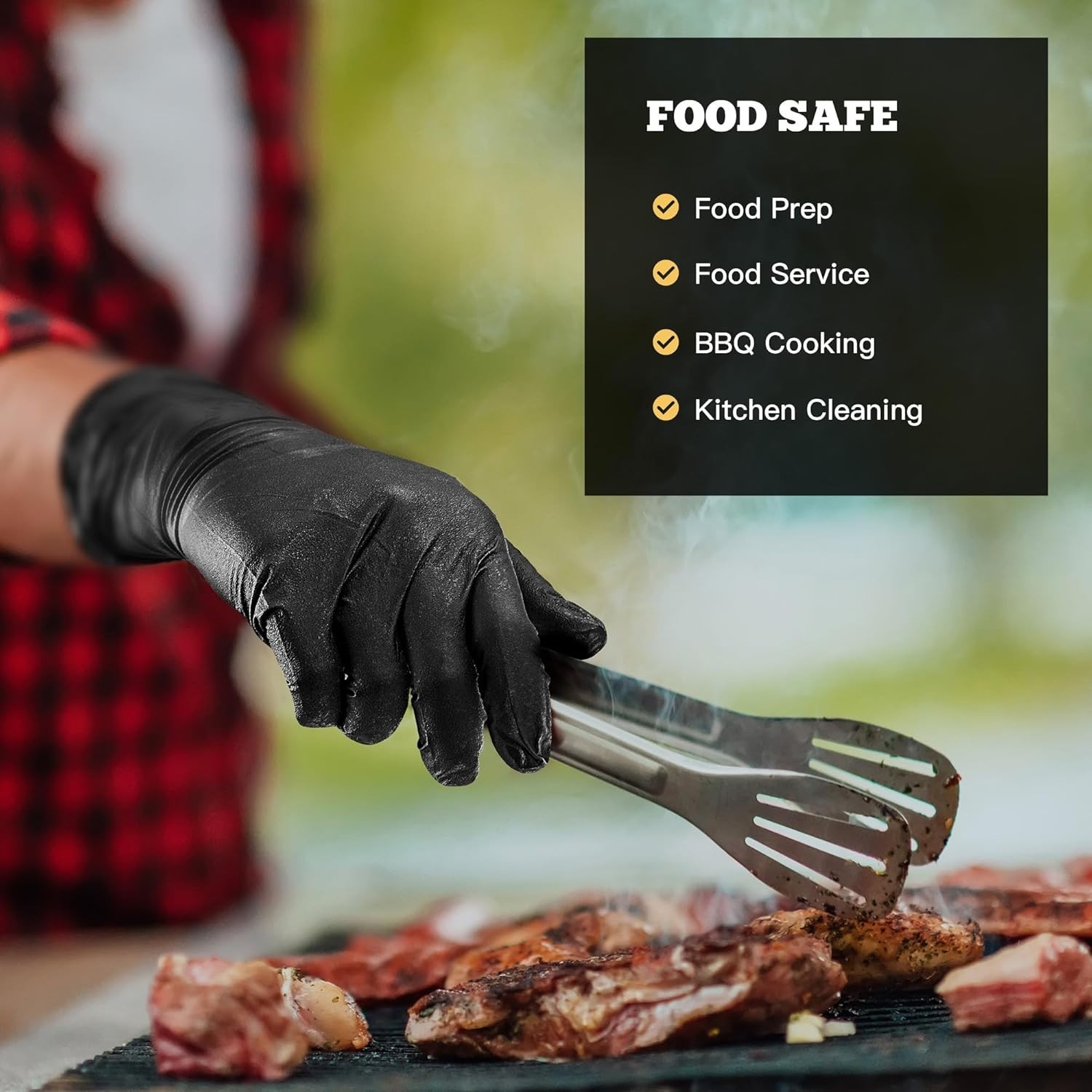 First Glove Black Industrial Disposable Nitrile Gloves 6 Mil Latex & Powder Free
