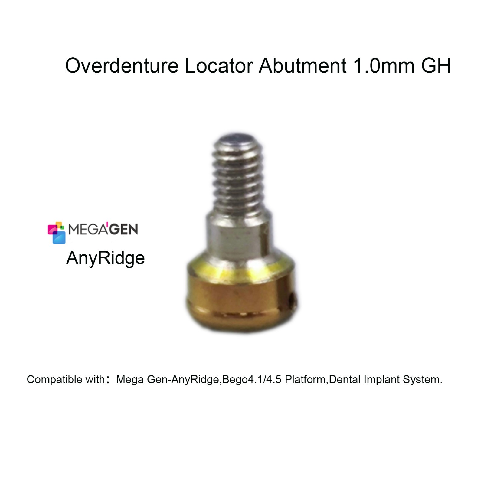 Dental Overdenture Locator Abutment 1-6.0mm GH for MegaGen-AnyRidge Platform