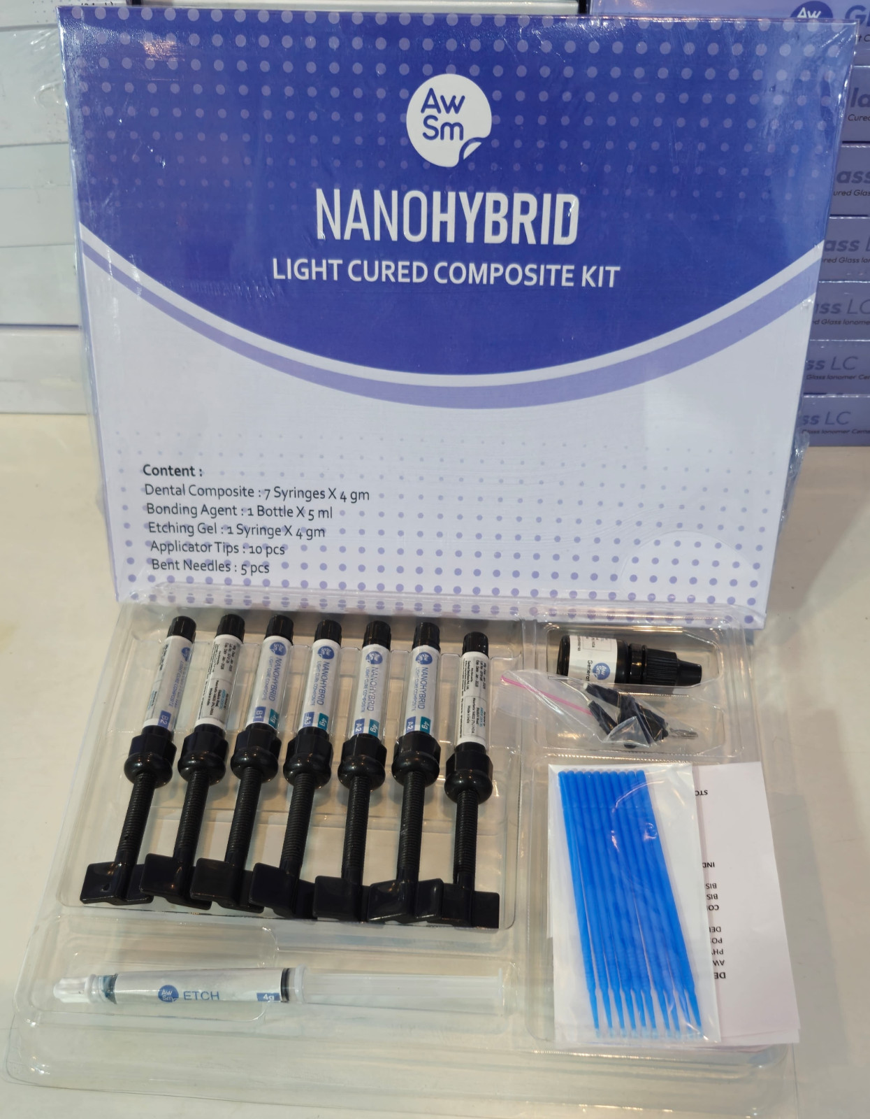 AWSM Nano Hybrid Light Cured Dental Composite Kit (Free Ship)