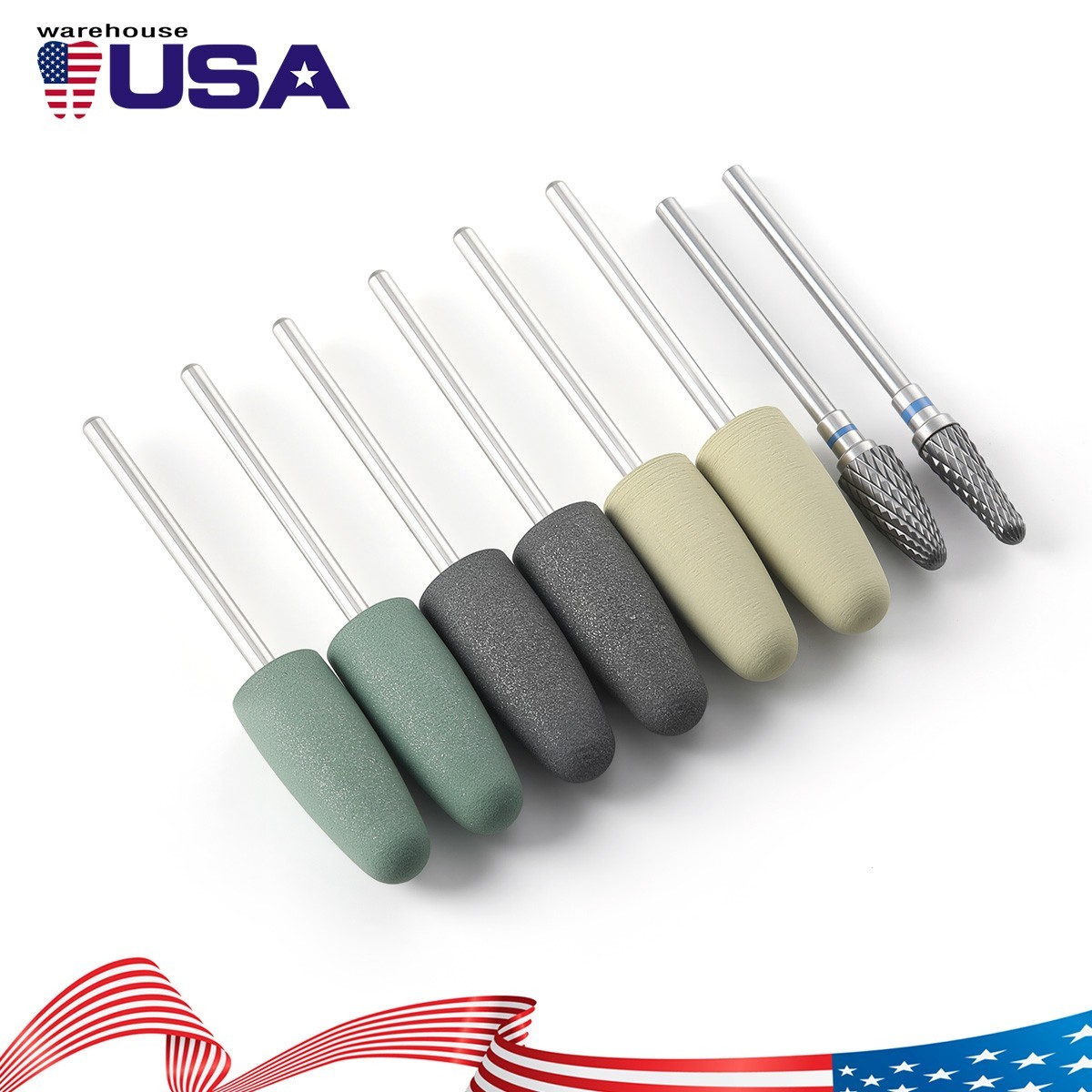 8Pcs Dental Resin Base Acrylic Polishing Kit For Micromotor Straight Handpiece
