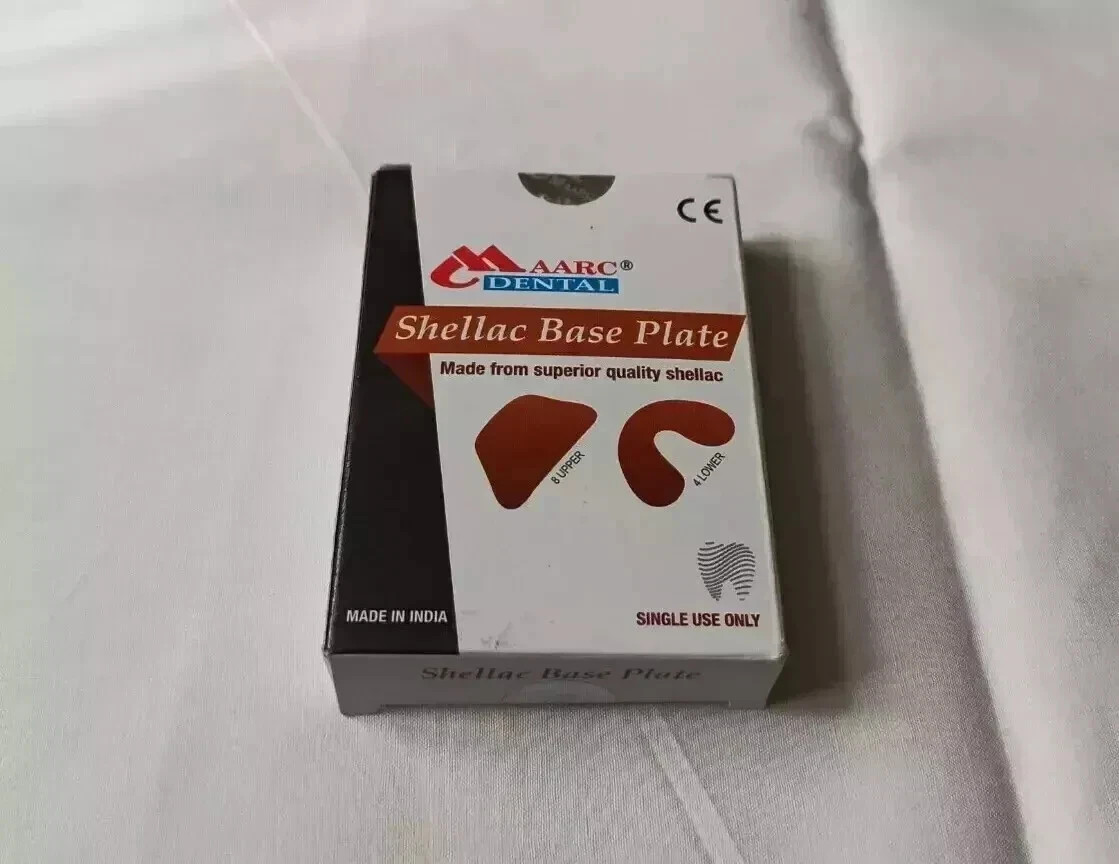 Shellac Plates Dental Maarc Made from Superior Quality 8Upper & 4 Base Plates FS