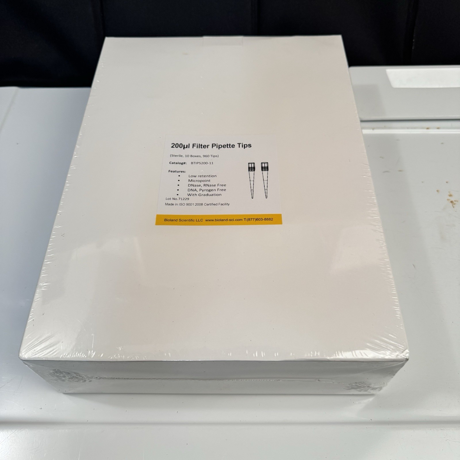 Bioland Scientific BTIPS200-11 200µl Filter Pipette Tips 10 Boxes (960) 5 BOXES!