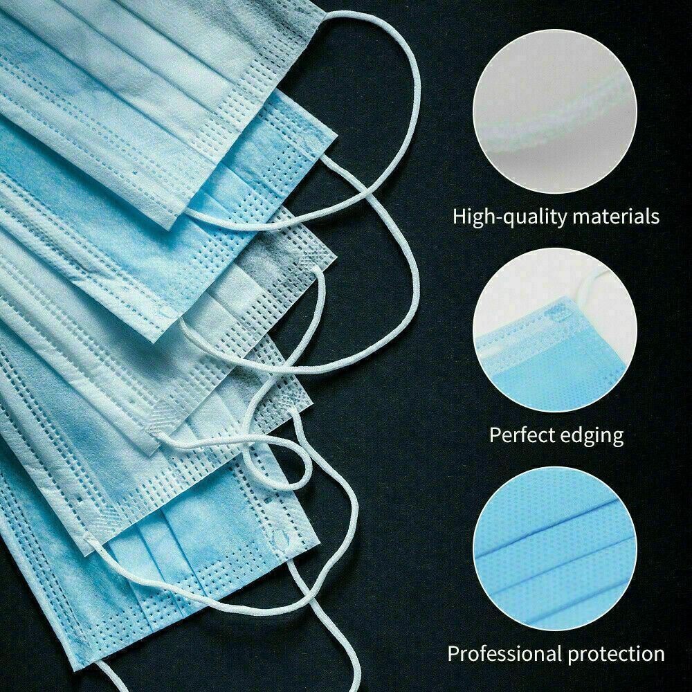 Disposable Face Mask Level II Medical Surgical Dental 3-Ply BFE 98% 100 Pack
