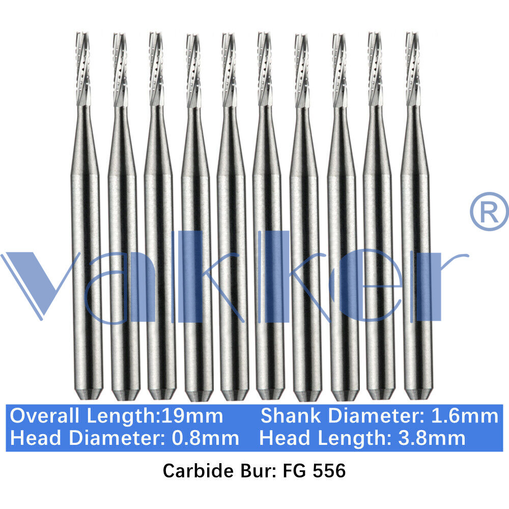 Vakker Dental Tungsten Carbide Burs for High Speed Handpiece FG Friction Grip