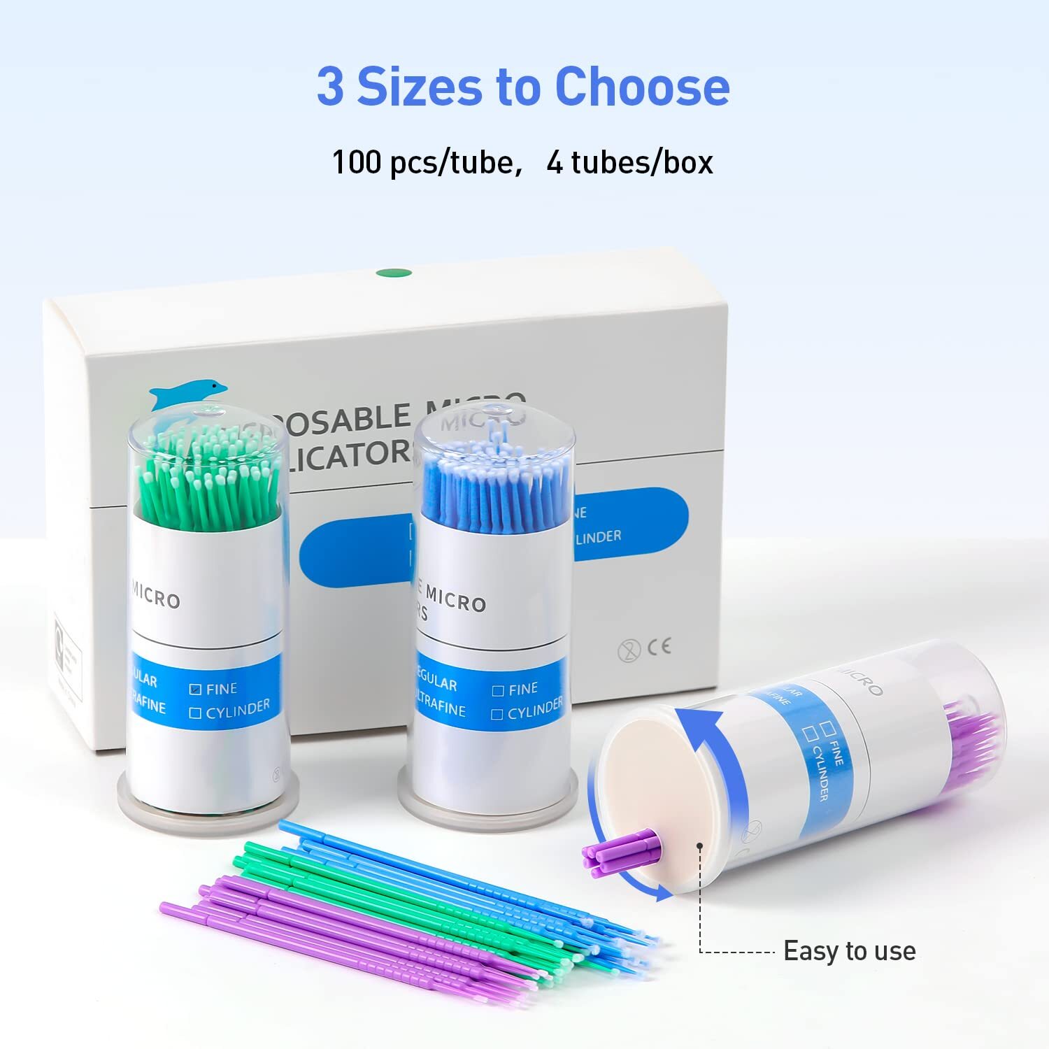 400 Micro Brushes Applicators Microbrush Dental (Regular, Fine, Super Fine) Eye